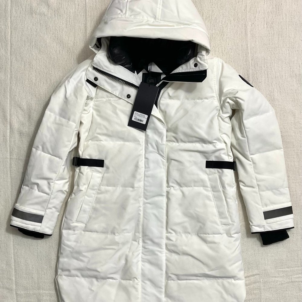 CANADA GOOSE Women Bennett Black Label Down Parka 3817LB White Size L